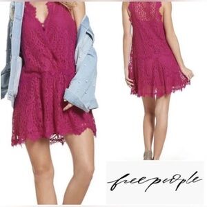 **NWT** Free People Heart In Two Lace Mini Dress